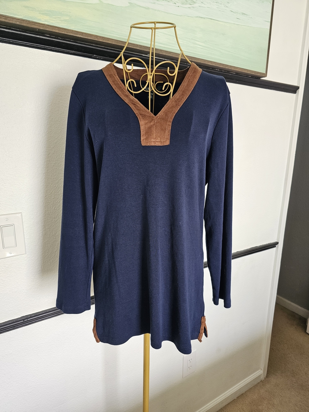 Ralph Lauren Womens Tunic Top Navy(XL)